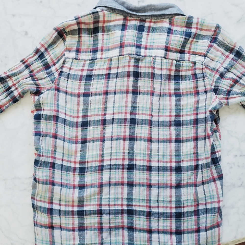🌿C&C California Crinkle Tennis Plaid Button Up - Picture 6 of 8